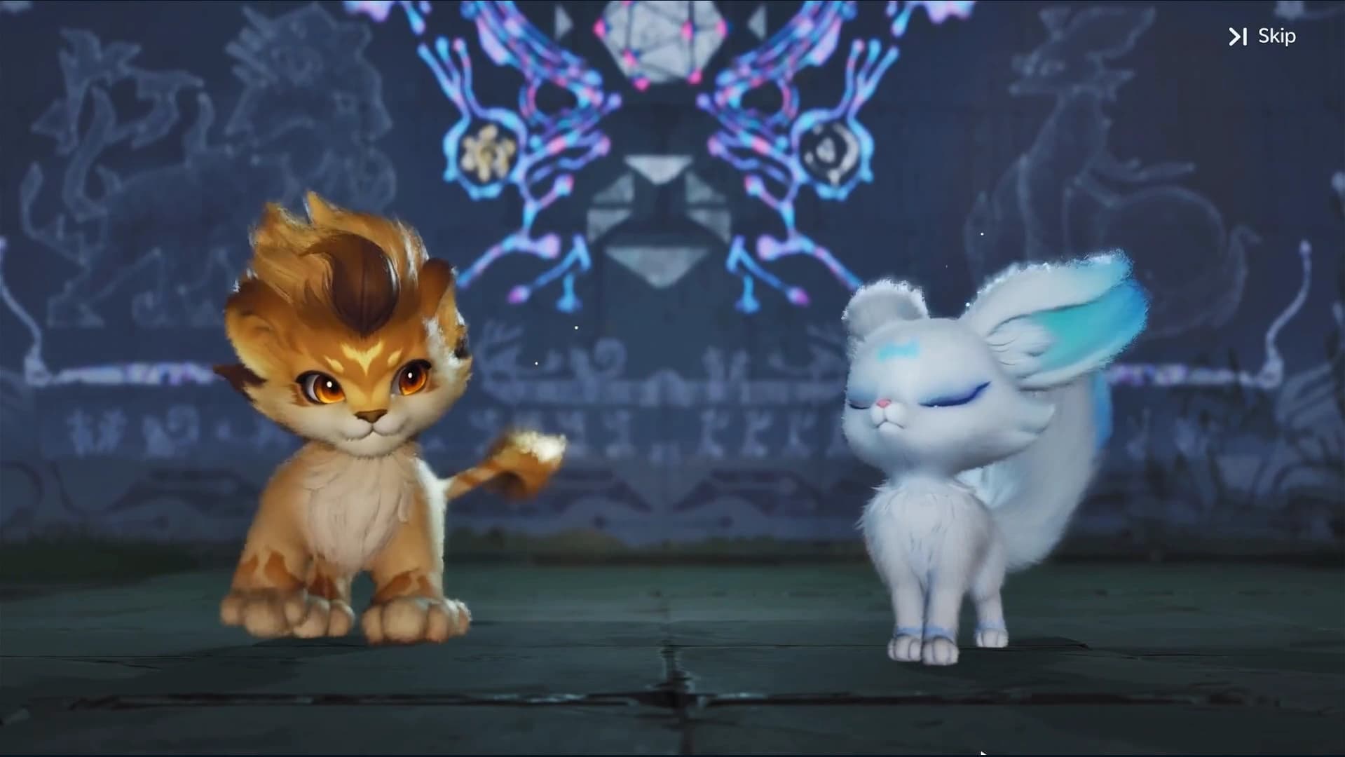Helion and Lunara standing together during the opening starter selection