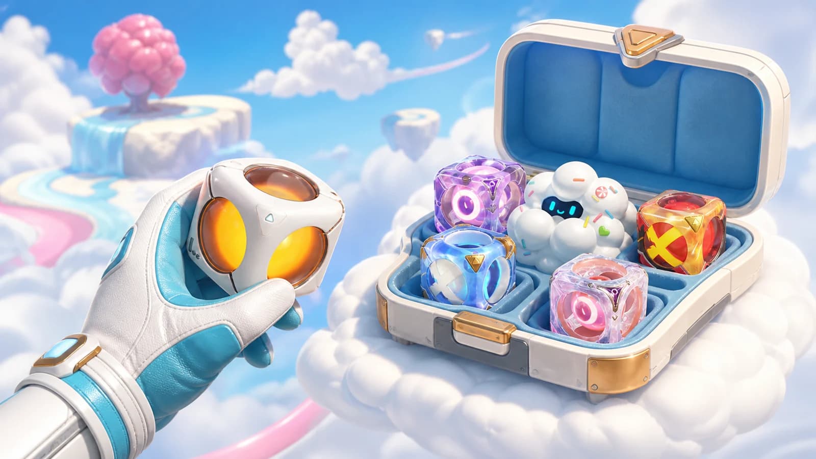 A Wayfarer readies a common amber catching pod while scarce variants stay protected in a travel case