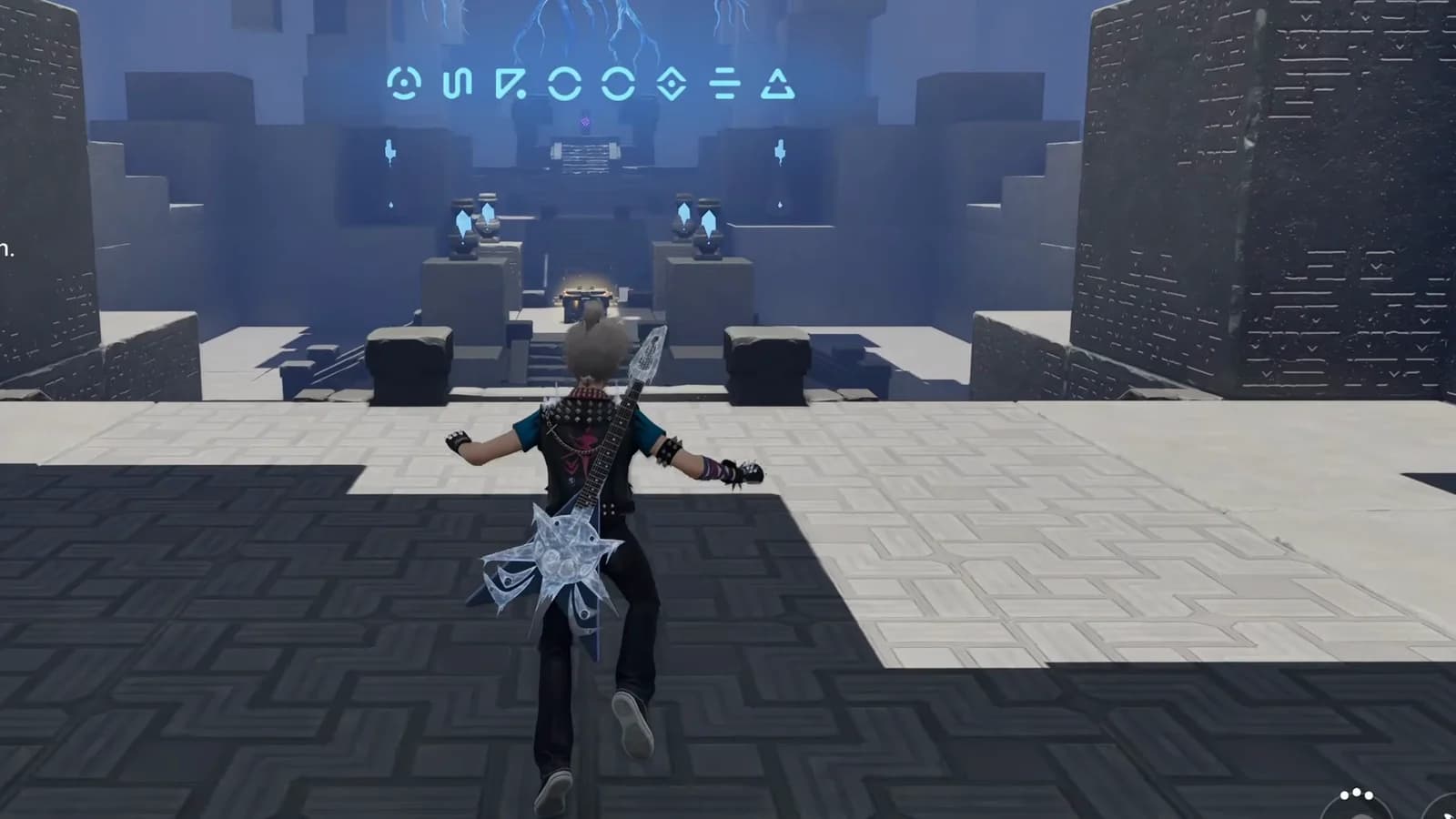Straight Rigged Maze chamber with the chest centered between the entrance and far stairs
