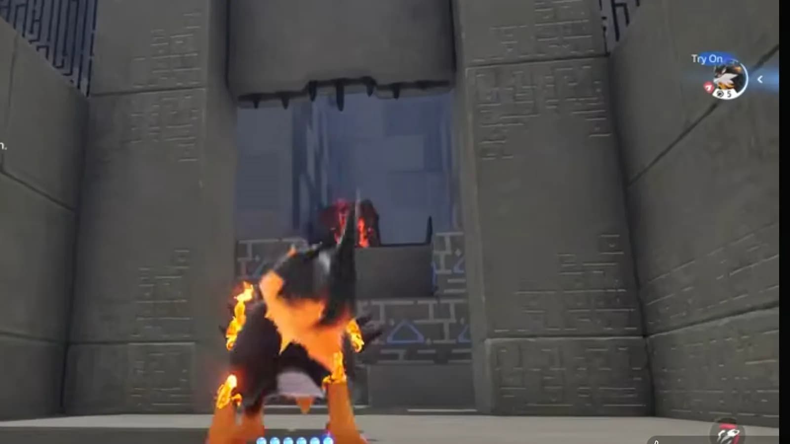 Trial Fire Aniimo aiming at the elevated burnable wooden crate on the upper route to optional chest 2