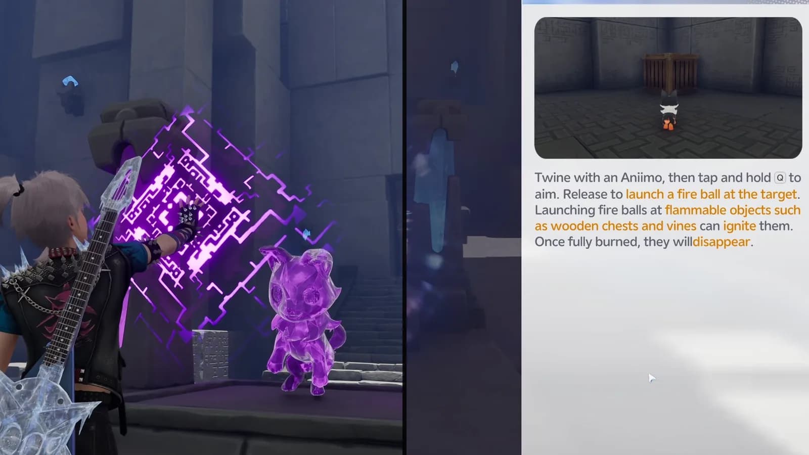 Trial Emberpup statue and the Fire Bolt hold-to-aim tutorial