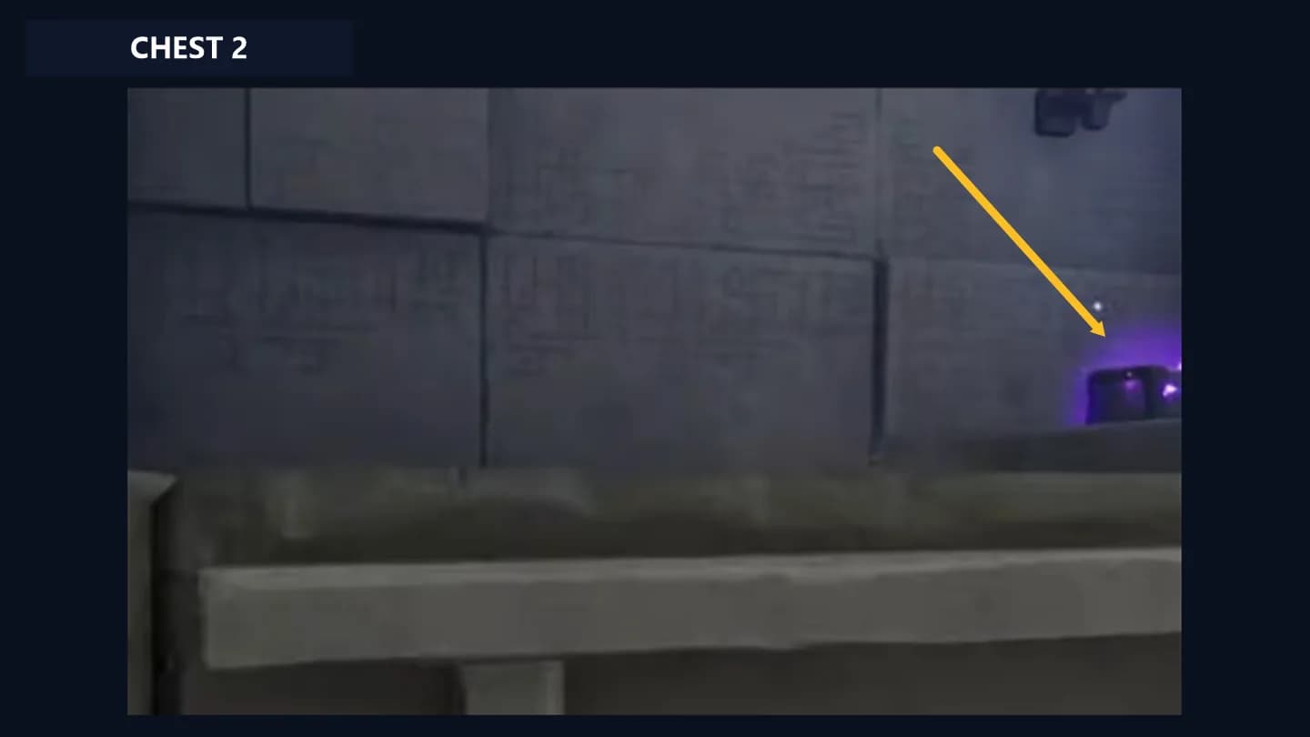 Second chest on the far ledge beyond the receiver-raised barred water gate