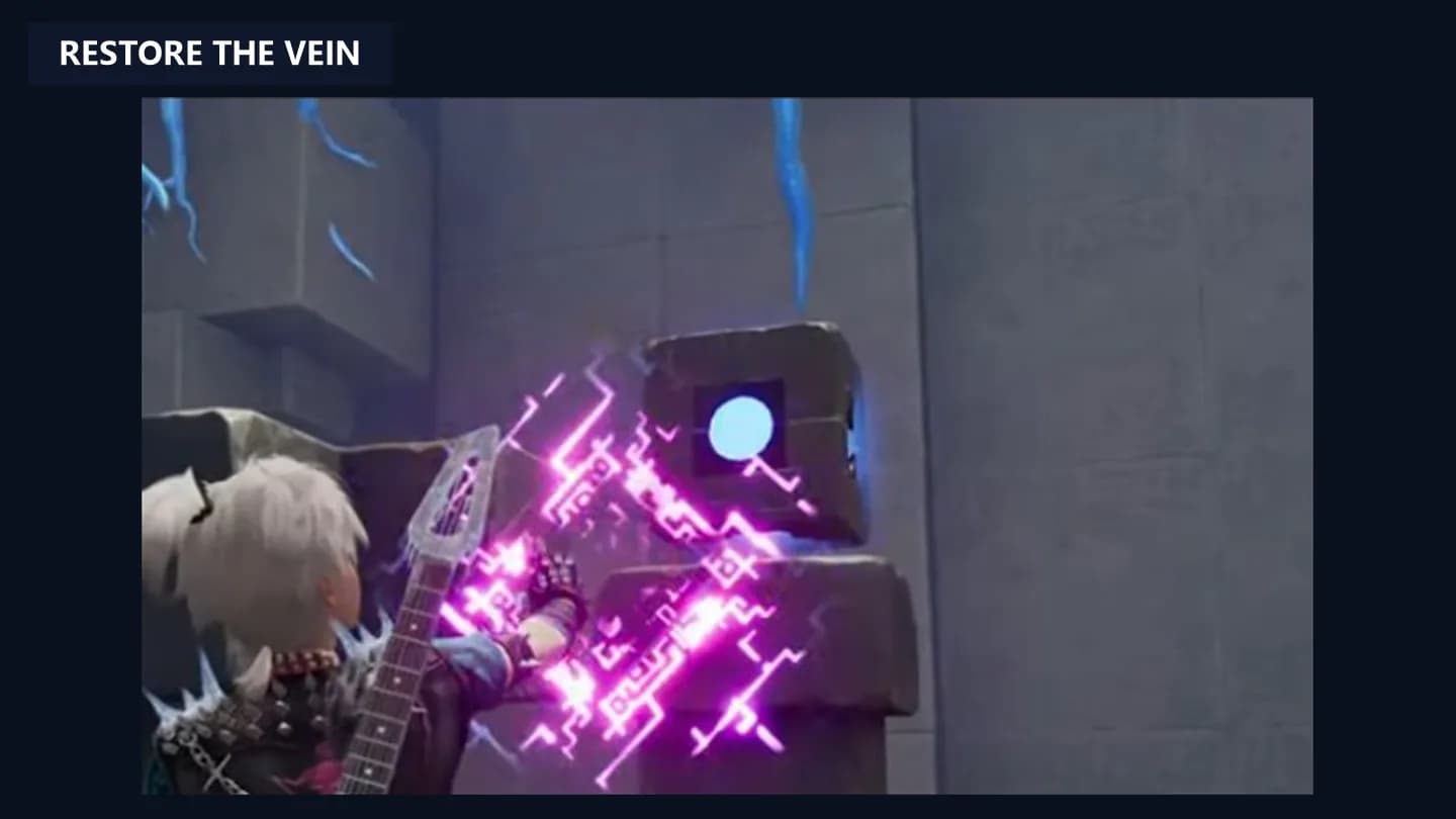 Pathfinder touching the square purple Sanctum Terminus, also called the Tesseract