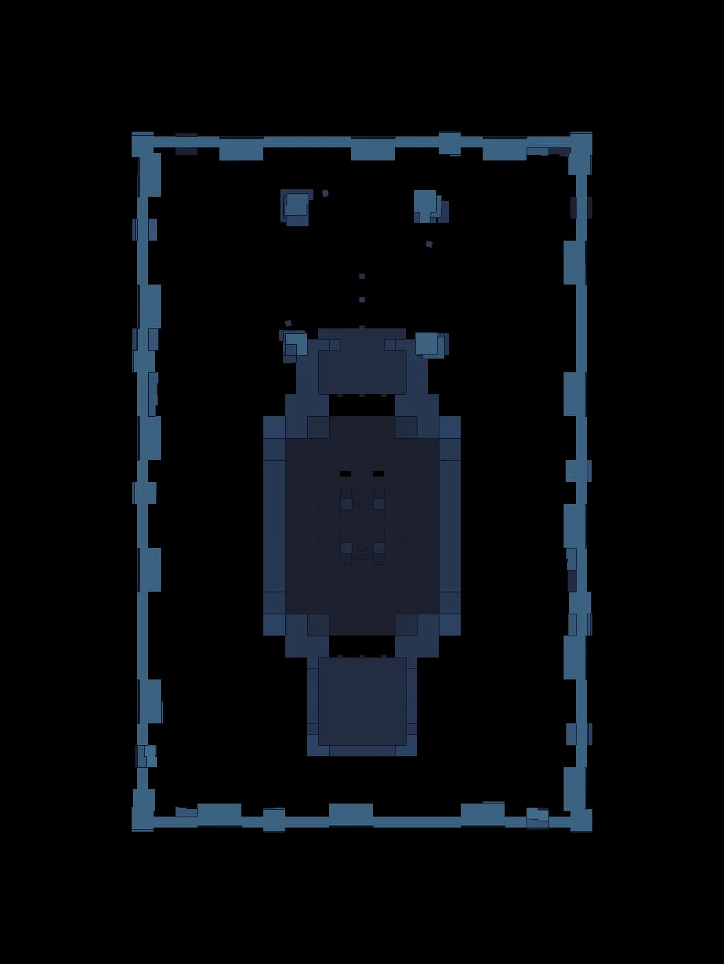 Floor plan of the Twisted Roots Sanctum with the route marked