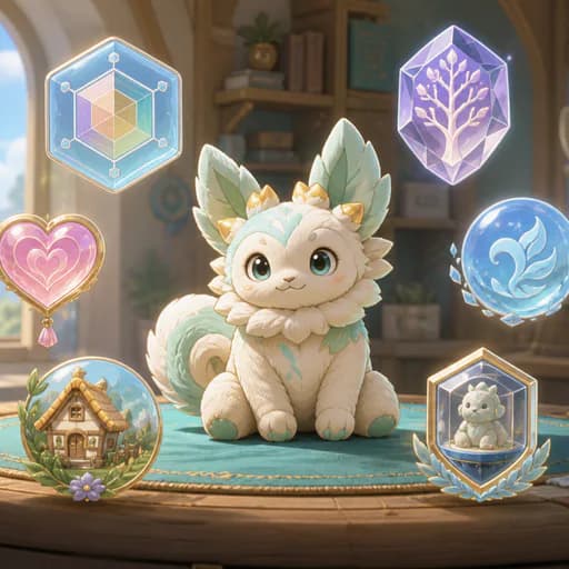 A companion sits at an appraisal bench surrounded by separate value tokens