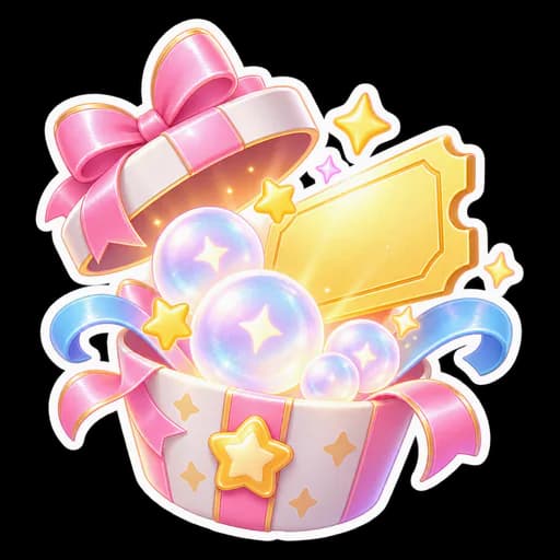An open gift box with a golden ticket popping out