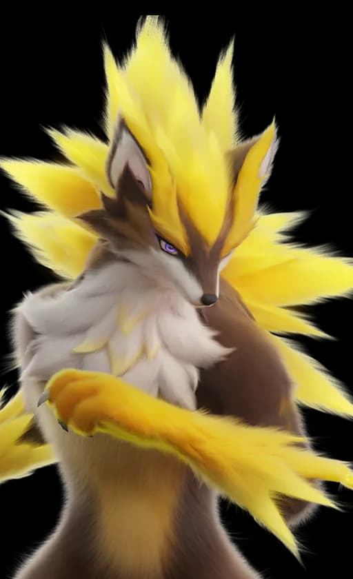 Blazen in its Basic form, a lightning-maned beast