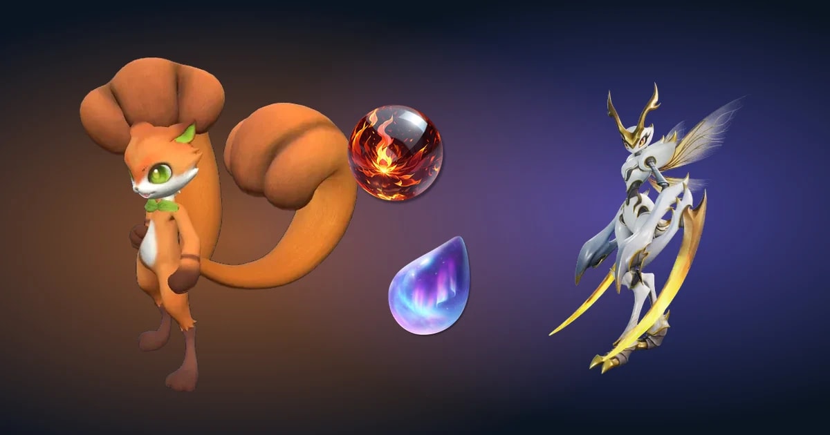 Squashel beside a Blaze Stone and a Prismana Orb, with Fulmintis on the right, the Aniimo and items the September 17 and 18 patches touched