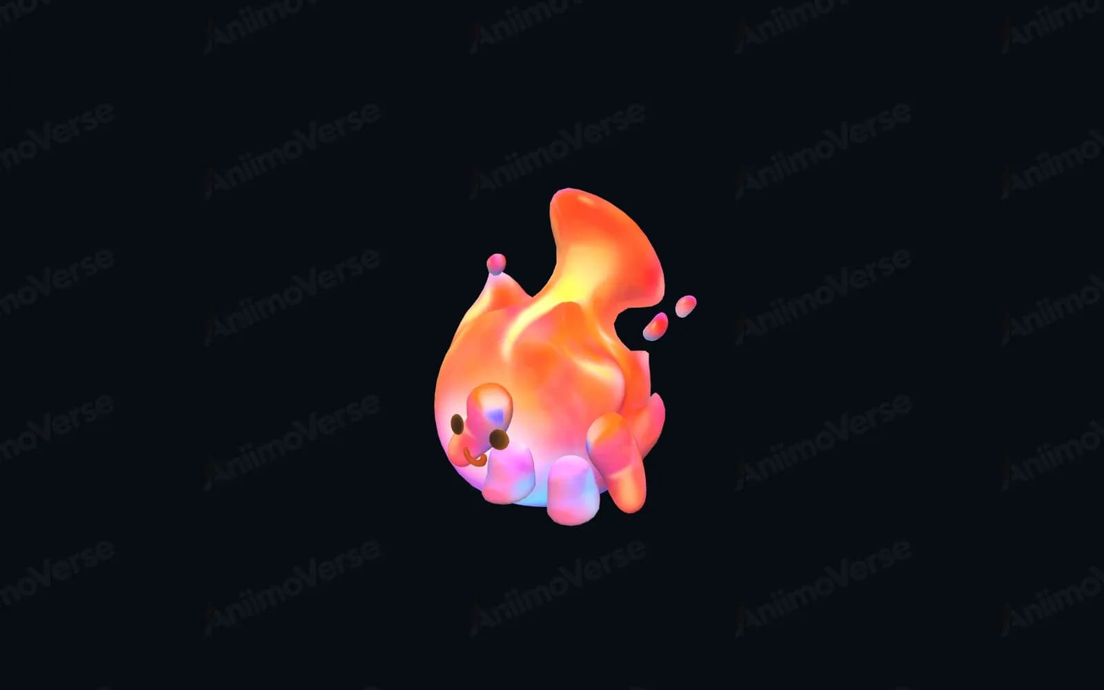 Sparkelf Prismana stands with shimmering flames against the dark 3D model viewer backdrop