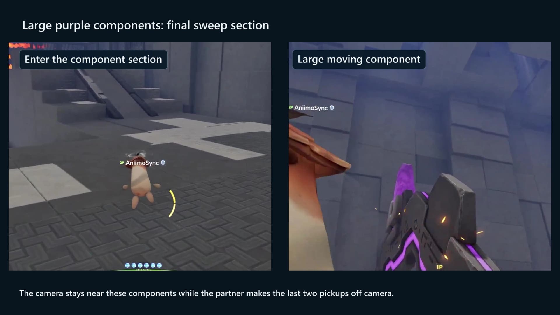 Large purple moving-component section after the paired gate, with player identifiers masked