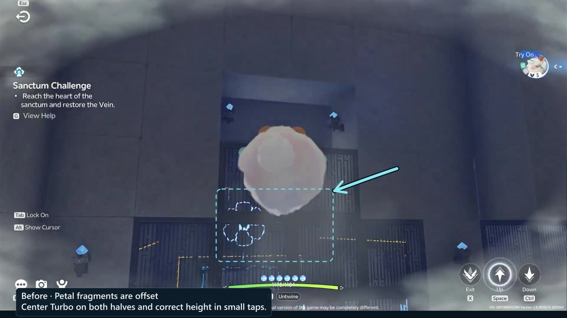 Large mechanism gate before completion with the cyan petal segments on its face visibly separated