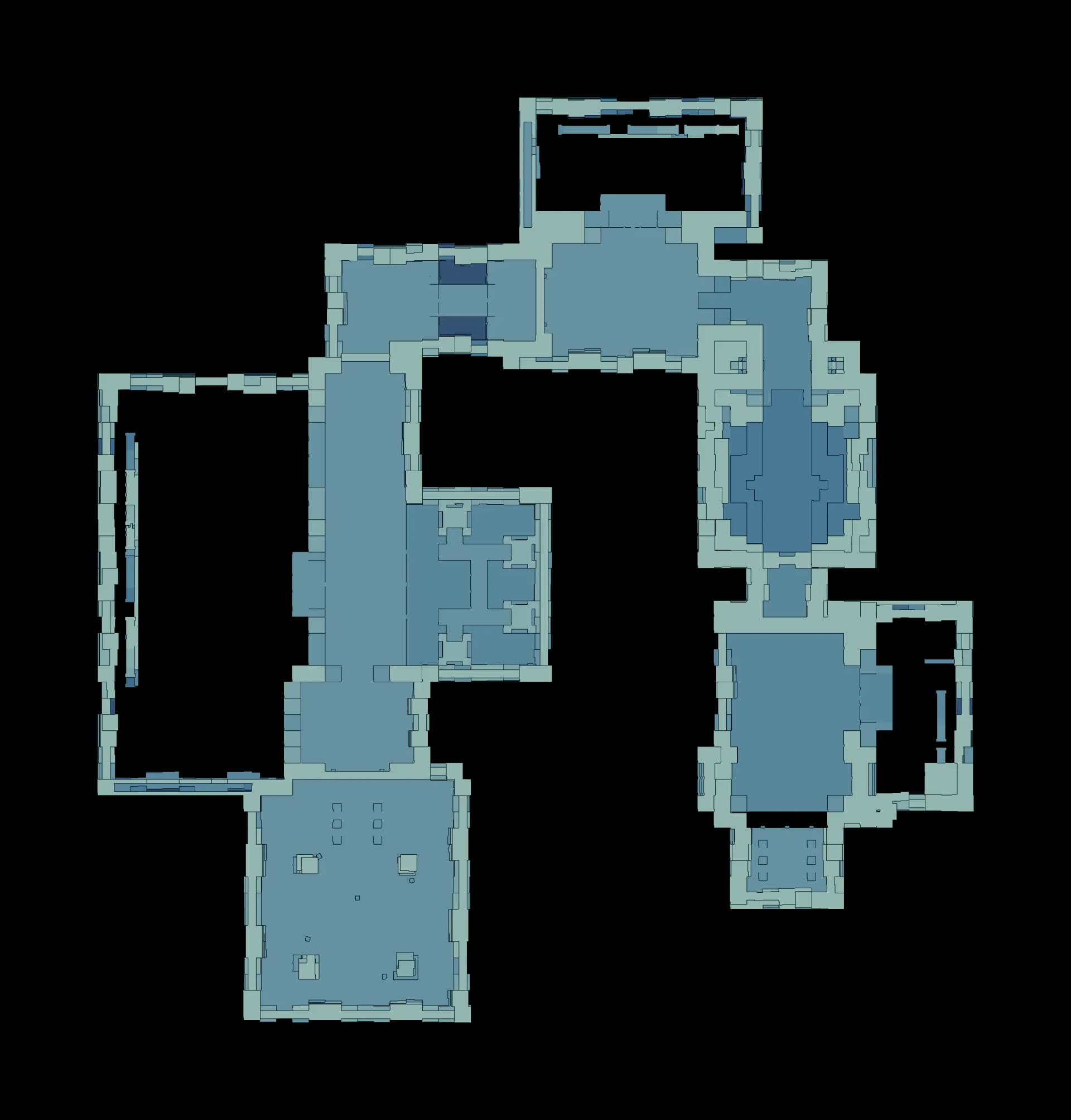 Floor plan of the First Sight Sanctum with the route marked