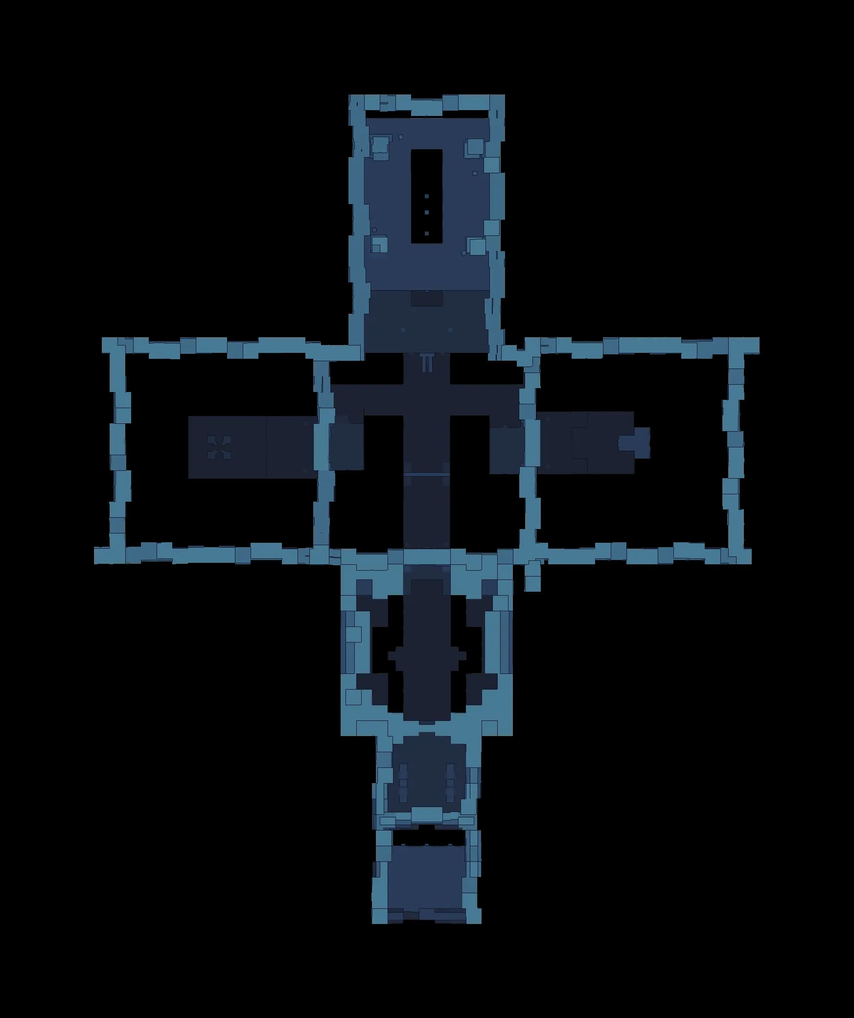 Floor plan of the First Spark Sanctum with the route marked