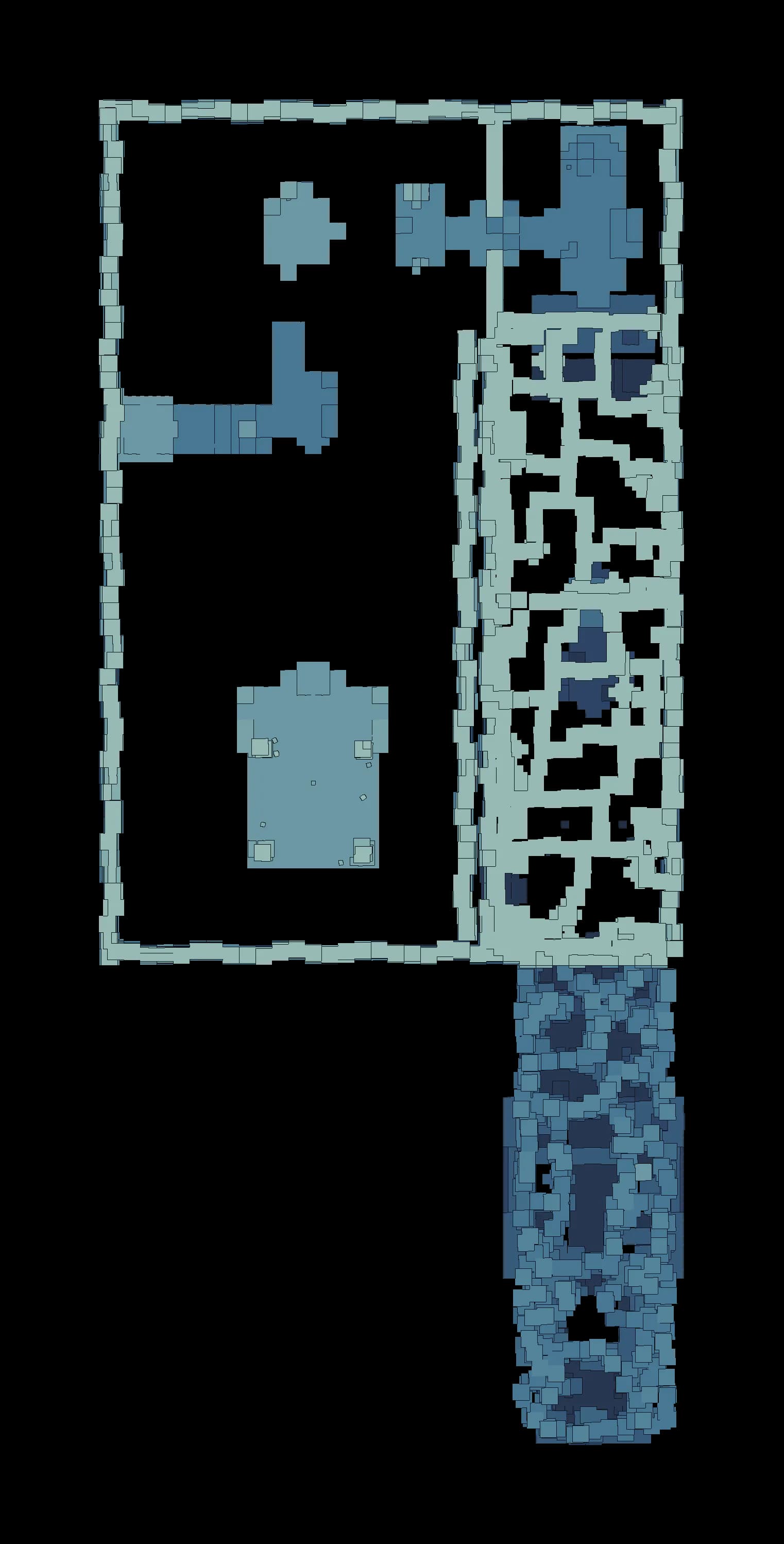 Floor plan of the Soaring Glide Sanctum with the route marked